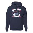 thumbnail image 1 of Wild Bobby, Cute Geek Smart Kitten Cat Wearing Glasses, Animal Lover, Unisex Graphic Hoodie Sweatshirt, Navy, Small, 1 of 3