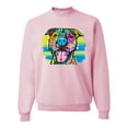 thumbnail image 1 of Wild Bobby, Cute Happy Smiling Dog Rainbow Pitbull Dog Lover Unisex Crewneck Graphic Sweatshirt, Light Pink, Small, 1 of 3