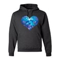 thumbnail image 1 of Wild Bobby, Cute Heart Shaped Couple Dolphins, Animal Lover, Unisex Graphic Hoodie Sweatshirt, Heather Black, Small, 1 of 3