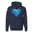 thumbnail image 1 of Wild Bobby, Cute Heart Shaped Couple Dolphins, Animal Lover, Unisex Graphic Hoodie Sweatshirt, Navy, Medium, 1 of 3