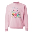 thumbnail image 1 of Wild Bobby, Cute Hearts and Flowers Blessed, Inspirational/Christian, Unisex Crewneck Graphic Sweatshirt, Light Pink, Small, 1 of 3