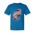 thumbnail image 1 of Wild Bobby, Cute Lunar Space Turtles, Animal Lover, Garment-Dyed Washed Look Short Sleeve T-Shirt, Cobalt, Large, 1 of 3