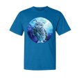 thumbnail image 1 of Wild Bobby, Cute Nocturnal Snow Owl Winter, Animal Lover, Garment-Dyed Washed Look Short Sleeve T-Shirt, Cobalt, Medium, 1 of 3