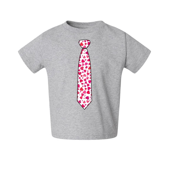 Wild Bobby Cute Pink Red Hearts Valentine's Day Tshirt Tie, Baby Clothes 1st Valentines Day Toddler Crew Graphic T-Shirt