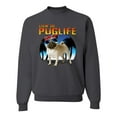 thumbnail image 1 of Wild Bobby, Cute Pug Life Living, Animal Lover, Unisex Crewneck Graphic Sweatshirt, Charcoal, X-Large, 1 of 4
