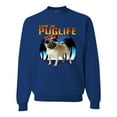 thumbnail image 1 of Wild Bobby, Cute Pug Life Living, Animal Lover, Unisex Crewneck Graphic Sweatshirt, Royal, XX-Large, 1 of 4