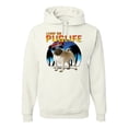 thumbnail image 1 of Wild Bobby, Cute Pug Life Living, Animal Lover, Unisex Graphic Hoodie Sweatshirt, White, 3X-Large, 1 of 4