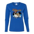 thumbnail image 1 of Wild Bobby, Cute Pug Life Living, Animal Lover, Women Graphic Long Sleeve Tee, Royal, XX-Large, 1 of 4