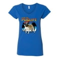 thumbnail image 1 of Wild Bobby, Cute Pug Life Living, Animal Lover, Women Standard V-Neck Tee, Royal, Medium, 1 of 4