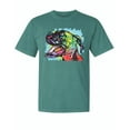 thumbnail image 1 of Wild Bobby,Cute Rainbow Neon Doberman Dog Lover Garment-Dyed Washed Look Short Sleeve Tees, Emerald, Medium, 1 of 3