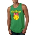 thumbnail image 1 of Wild Bobby, Cute Ribbon Bow Softball Mom Gift, Mother's Day, Men Graphic Tank Top, Kelly, 3XL, 1 of 3