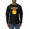 thumbnail image 1 of Wild Bobby, Cute Ribbon Bow Softball Mom Gift, Mother's Day, Men Long Sleeve Shirt, Black, 3XL, 1 of 3