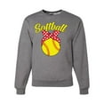 thumbnail image 1 of Wild Bobby, Cute Ribbon Bow Softball Mom Gift, Mother's Day, Unisex Crewneck Graphic Sweatshirt, Heather Grey, Medium, 1 of 3