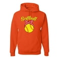 thumbnail image 1 of Wild Bobby, Cute Ribbon Bow Softball Mom Gift, Mother's Day, Unisex Graphic Hoodie Sweatshirt, Orange, Medium, 1 of 3