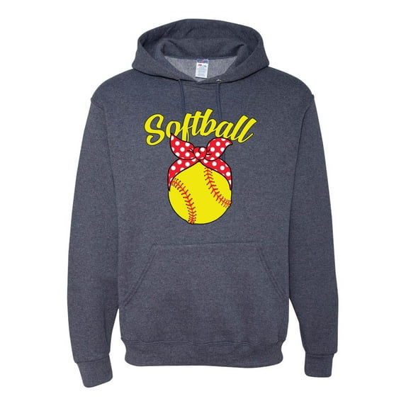 Wild Bobby, Cute Ribbon Bow Softball Mom Gift, Mother's Day, Unisex Graphic Hoodie Sweatshirt, Vintage Heather Navy, 2XL