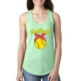 thumbnail image 1 of Wild Bobby, Cute Ribbon Bow Softball Mom Gift, Mother's Day, Women Racerback Tank Top, Mint, Small, 1 of 3