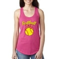 thumbnail image 1 of Wild Bobby, Cute Ribbon Bow Softball Mom Gift, Mother's Day, Women Racerback Tank Top, Raspberry, Small, 1 of 3