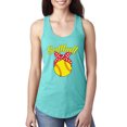 thumbnail image 1 of Wild Bobby, Cute Ribbon Bow Softball Mom Gift, Mother's Day, Women Racerback Tank Top, Tahiti Blue, X-Large, 1 of 3