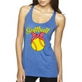 thumbnail image 1 of Wild Bobby, Cute Ribbon Bow Softball Mom Gift, Mother's Day, Women Tri-Blend Racerback Tank Top, Vintage Royal, Medium, 1 of 3