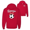 thumbnail image 1 of Wild Bobby,Cute Soccer Mom Ribbon Soccer Ball Gift Sports Front and Back Graphic Zip Up Hoodie Sweatshirt, Red, Large, 1 of 2