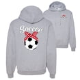 thumbnail image 1 of Wild Bobby,Cute Soccer Mom Ribbon Soccer Ball Gift Sports Front and Back Unisex Graphic Hoodie Sweatshirt, Heather Grey, Small, 1 of 2