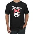 thumbnail image 1 of Wild Bobby, Cute Soccer Mom Ribbon Soccer Ball Gift Sports, Mother's Day, Men Graphic T-Shirt, Black, Small, 1 of 3