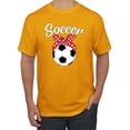 thumbnail image 1 of Wild Bobby, Cute Soccer Mom Ribbon Soccer Ball Gift Sports, Mother's Day, Men Graphic T-Shirt, Gold, 5XL, 1 of 3