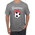 thumbnail image 1 of Wild Bobby, Cute Soccer Mom Ribbon Soccer Ball Gift Sports, Mother's Day, Men Graphic T-Shirt, Heather Grey, Small, 1 of 3