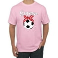 thumbnail image 1 of Wild Bobby, Cute Soccer Mom Ribbon Soccer Ball Gift Sports, Mother's Day, Men Graphic T-Shirt, Light Pink, 5XL, 1 of 3