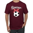 thumbnail image 1 of Wild Bobby, Cute Soccer Mom Ribbon Soccer Ball Gift Sports, Mother's Day, Men Graphic T-Shirt, Maroon, 3XL, 1 of 3