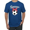 thumbnail image 1 of Wild Bobby, Cute Soccer Mom Ribbon Soccer Ball Gift Sports, Mother's Day, Men Graphic T-Shirt, Royal, 4XL, 1 of 3