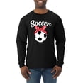 thumbnail image 1 of Wild Bobby, Cute Soccer Mom Ribbon Soccer Ball Gift Sports, Mother's Day, Men Long Sleeve Shirt, Black, Large, 1 of 3