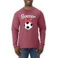 thumbnail image 1 of Wild Bobby, Cute Soccer Mom Ribbon Soccer Ball Gift Sports, Mother's Day, Men Long Sleeve Shirt, Vintage Heather Red, 2XL, 1 of 3