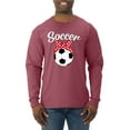 thumbnail image 1 of Wild Bobby, Cute Soccer Mom Ribbon Soccer Ball Gift Sports, Mother's Day, Men Long Sleeve Shirt, Vintage Heather Red, Small, 1 of 3