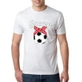 thumbnail image 1 of Wild Bobby, Cute Soccer Mom Ribbon Soccer Ball Gift Sports, Mother's Day, Men Premium Tri Blend T-Shirt, Heather White, Small, 1 of 3