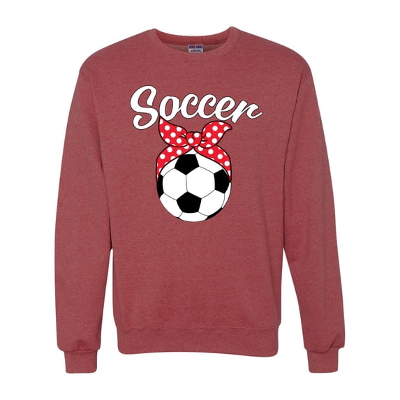 Wild Bobby, Cute Soccer Mom Ribbon Soccer Ball Gift Sports, Mother's Day, Unisex Crewneck Graphic Sweatshirt, Vintage Heather Red, 3XL