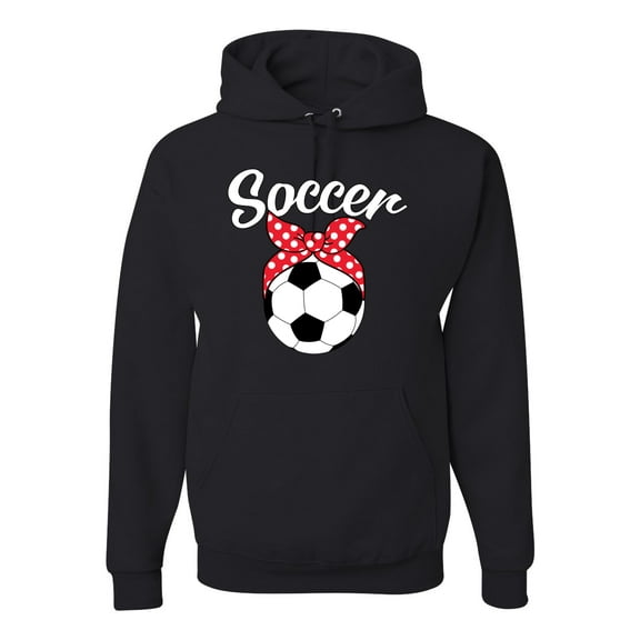 Wild Bobby, Cute Soccer Mom Ribbon Soccer Ball Gift Sports, Mother's Day, Unisex Graphic Hoodie Sweatshirt, Black, Small