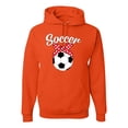 thumbnail image 1 of Wild Bobby, Cute Soccer Mom Ribbon Soccer Ball Gift Sports, Mother's Day, Unisex Graphic Hoodie Sweatshirt, Orange, 2XL, 1 of 3