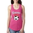 thumbnail image 1 of Wild Bobby, Cute Soccer Mom Ribbon Soccer Ball Gift Sports, Mother's Day, Women Racerback Tank Top, Raspberry, Small, 1 of 3