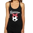 thumbnail image 1 of Wild Bobby, Cute Soccer Mom Ribbon Soccer Ball Gift Sports, Mother's Day, Women Tri-Blend Racerback Tank Top, Vintage Black, X-Large, 1 of 3