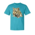 thumbnail image 1 of Wild Bobby, Cute Southeast African Cheetah, Animal Lover, Garment-Dyed Washed Look Short Sleeve T-Shirt, Blue Lagoon, Small, 1 of 3