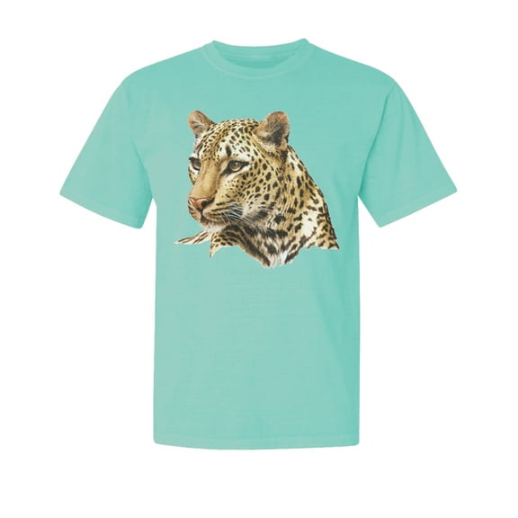 Wild Bobby, Cute Southeast African Cheetah, Animal Lover, Garment-Dyed Washed Look Short Sleeve T-Shirt, Mint, Medium