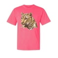 thumbnail image 1 of Wild Bobby, Cute Southeast African Cheetah, Animal Lover, Garment-Dyed Washed Look Short Sleeve T-Shirt, Neon Pink, Large, 1 of 3