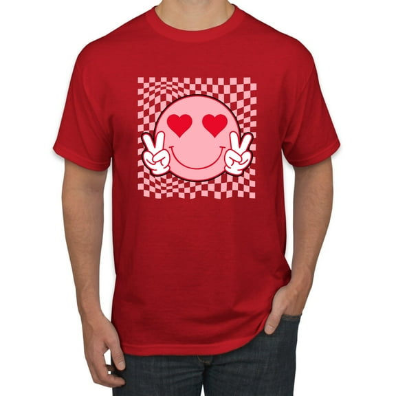 Wild Bobby Cute Trippy Peace Heart Valentine's Day Peace Hipster Vibes Men Tee
