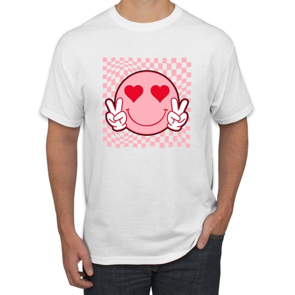 Wild Bobby Cute Trippy Peace Heart Valentine's Day Peace Hipster Vibes Men Tee