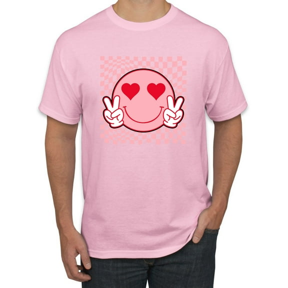 Wild Bobby Cute Trippy Peace Heart Valentine's Day Peace Hipster Vibes Men Tee