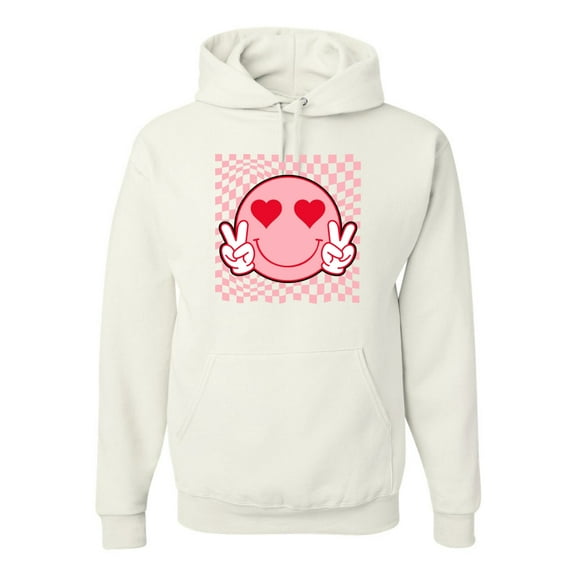 Wild Bobby Cute Trippy Peace Heart Valentine's Day Peace Hipster Vibes Unisex Hoodie Sweatshirt