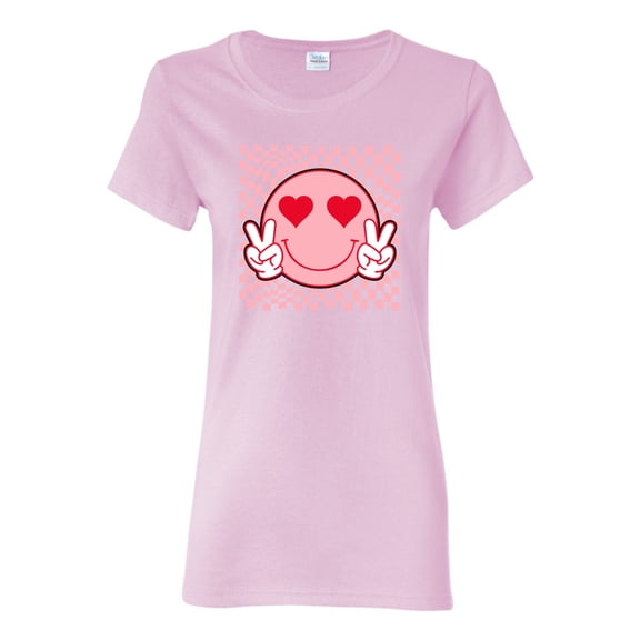 Wild Bobby Cute Trippy Peace Heart Valentine's Day Peace Hipster Vibes Women Graphic Tee