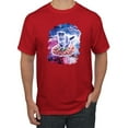 thumbnail image 1 of Wild Bobby, Cute Trippy Space Cat Riding Pizza, Animal Lover, Men Graphic Tees, Red, Medium, 1 of 3