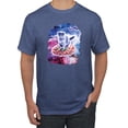 thumbnail image 1 of Wild Bobby, Cute Trippy Space Cat Riding Pizza, Animal Lover, Men Graphic Tees, Vintage Heather Blue, 3XL, 1 of 3